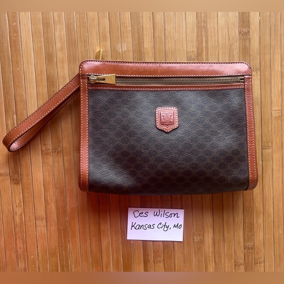 CELINE Vintage Triomphe Macadam Clutch Bag - Picture 1 of 13